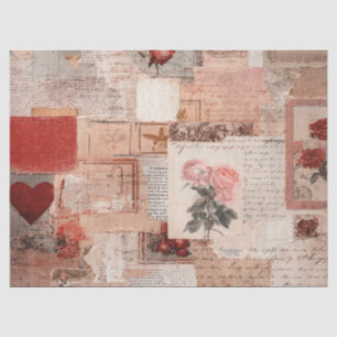 Vintage Romantische Rose Collage (2) Seidenpapier