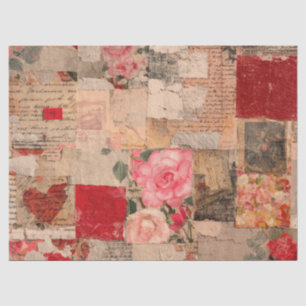 Vintage Romantische Rose Collage (5) Seidenpapier