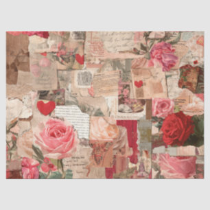 Vintage Romantische Rose Collage (7) Seidenpapier