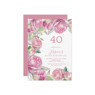 Vintage romantische Rose Geburtstag Einladung