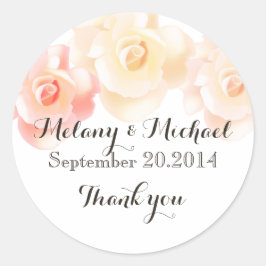 Vintage romantische Rose vielen Dank Runder Aufkleber