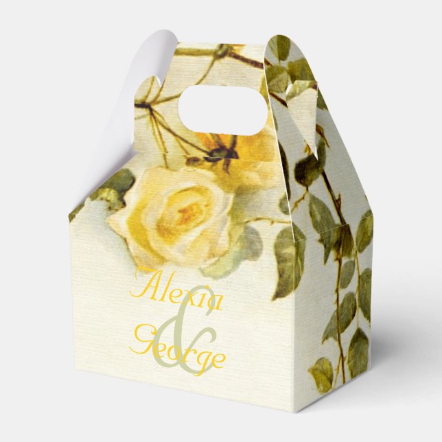 Vintage romantische Rosenmalerei Geschenkschachtel (Vorderseite)