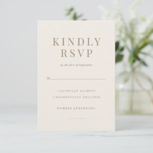 Vintage romantische RSVP-Karte für Gold und Elfenb RSVP Karte