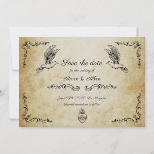 Vintage romantische Save-the-Date-Karte Save The Date