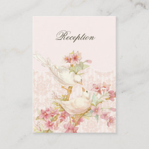Vintage romantische Vögel in der Liebe Hochzeitsem Begleitkarte
