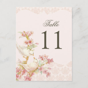 Vintage Romantische Vögel Liebe Hochzeitstisch Num Postkarte