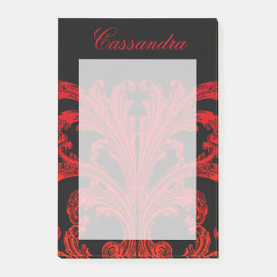 Vintage Romantischer Goth in Blutrot Personalisier Post-it Klebezettel