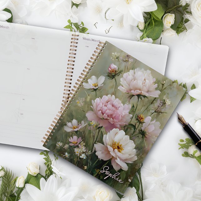 Vintage Romantischer Pastell-Wildblumen-Personalis Planer (Von Creator hochgeladen)