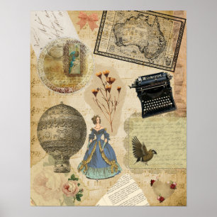 Vintage-romantisches Designplakat aus der viktoria Poster