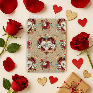 Vintage Romantisches Herz Valentinstag Feiertagskarte