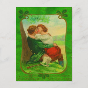 Vintage romantisches irisches Paar St. Patrick's D Postkarte