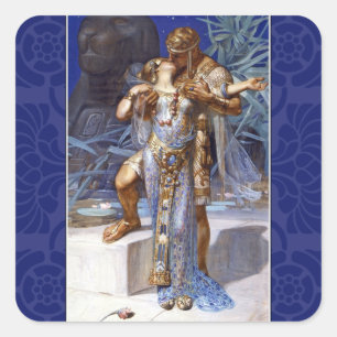 vintage romantisches Paar Antonius Kleopatra klass Quadratischer Aufkleber