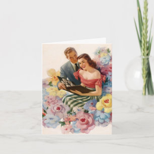 Vintage romantisches Paar, Geburtstag Karte
