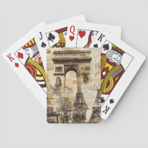 Vintage Romantisches Paris Frankreich Eiffelturm Spielkarten