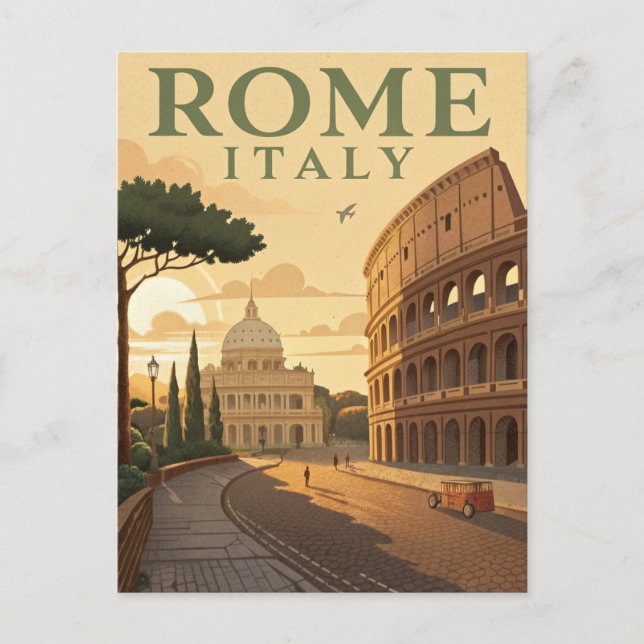 Vintage Rome Travel Postkarte (Vorderseite)