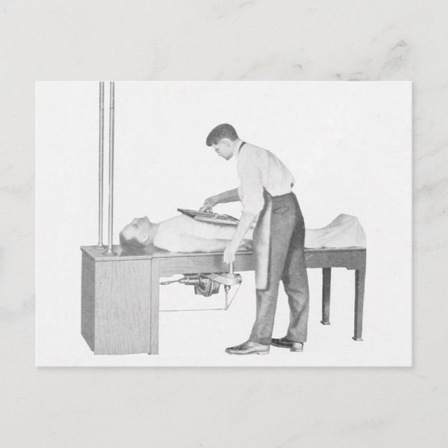 Vintage Röntgenmann Postkarte (Vorderseite)