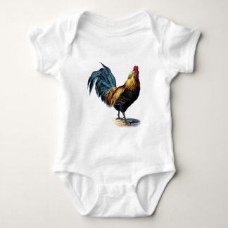 Vintage rooster baby strampler