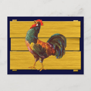 Vintage Rooster Crate Art Rezept Karte