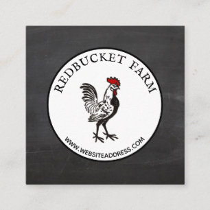 Vintage Rooster-Emblem-Landkarte Quadratische Visitenkarte