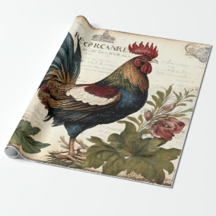 Vintage Rooster Geschenkpapier