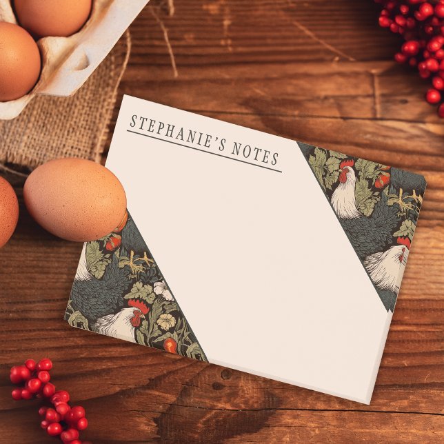 Vintage Rooster im Garten Post-it Klebezettel (Von Creator hochgeladen)