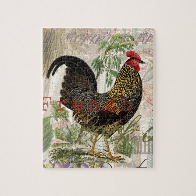 Vintage Rooster-Kunst Puzzle (Vertikal)
