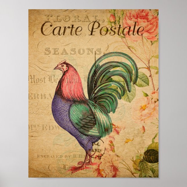 Vintage Rooster Poster (Vorne)