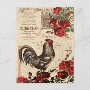 Vintage Rooster Postkarte
