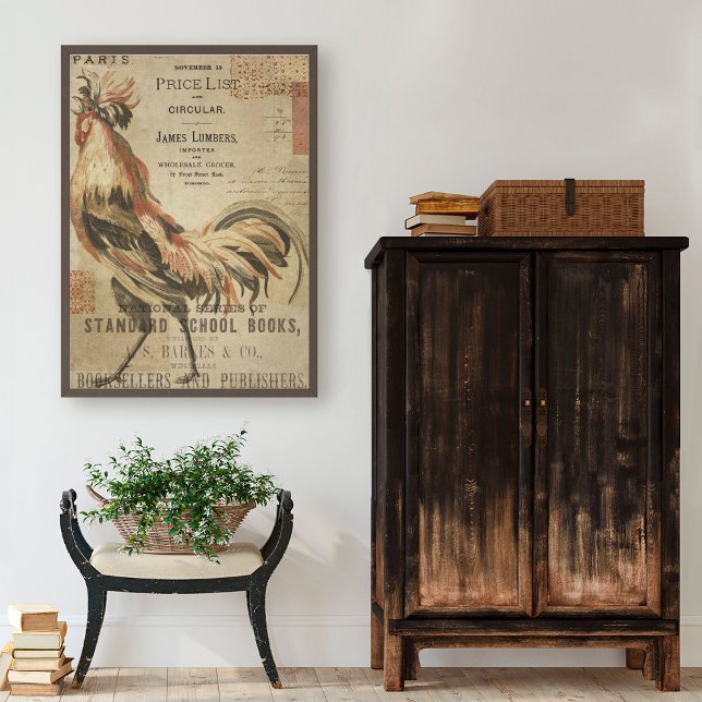 Vintage Rooster und Ephemera Decoupage Seidenpapier (Von Creator hochgeladen)