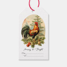 Vintage Rooster-Weihnachtsmarke