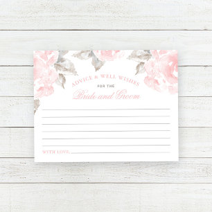 Vintage Rosa Aquarellfarben Rose Hochzeitsempfehlu Mitteilungskarte