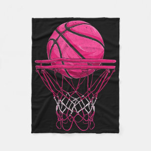 Vintage-Rosa-Basketball-Design für Frauen Mädchen  Fleecedecke