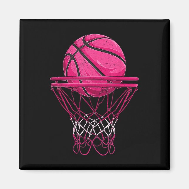 Vintage-Rosa-Basketball-Design für Frauen Mädchen  Magnet (Vorne)