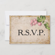 Vintage Rosa Berries Hochzeit RSVP