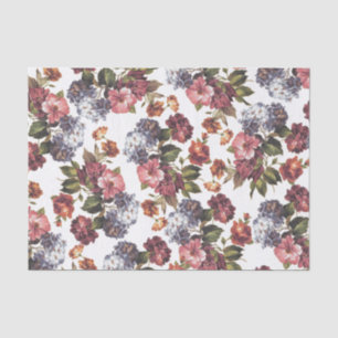 Vintage rosa blaue orange Rosen-Blumen Boho Chic Seidenpapier