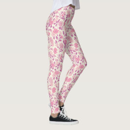 Vintage rosa Blume Blumenmuseum Leggings