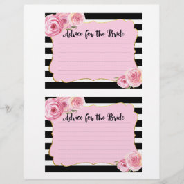 Vintage Rosa Blume Brautparty-Ratenkarte