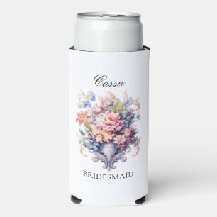 Vintage rosa Blume Bridesmaid Vorschlag Geschenk Selters Dosenkühler