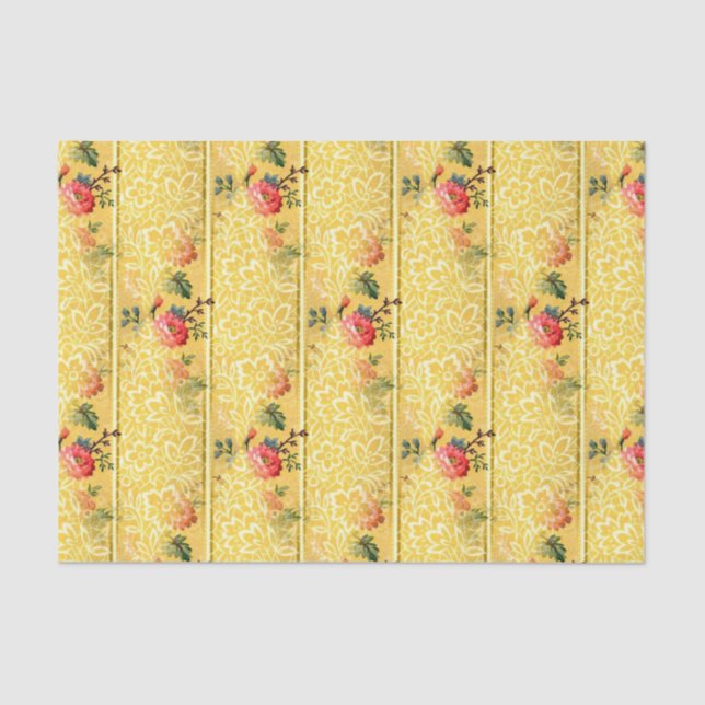 Vintage rosa Blume im goldenen Hintergrund Seidenpapier (Vorderseite)