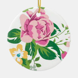 Vintage rosa Blume Keramik Ornament