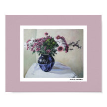 Vintage rosa Blume Kunstwerke von Pola.B.Alex