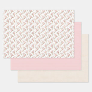 Vintage-Rosa-Blumen-Coquette-Geschenkpapier Geschenkpapier Set