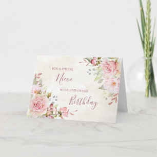 Vintage-Rosa-Blumen-Karten zum Geburtstag der Nich Dankeskarte