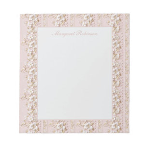Vintage-Rosa-Blumen-Notizblock Notizblock