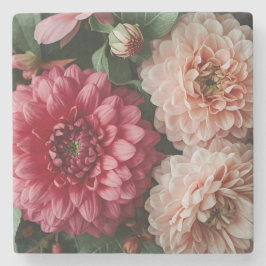 Vintage-Rosa-Blumen Steinuntersetzer