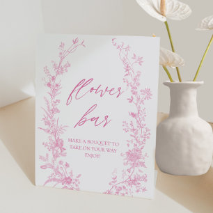 Vintage-Rosa Blumenstrauß Blumenbar Poster Sockelschild