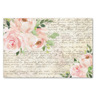 Vintage Rosa Blumenzwiebeln Rose Alte Buchstabentr Seidenpapier