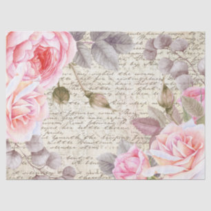 Vintage Rosa Blumenzwiebeln Rose Alte Buchstabentr Seidenpapier