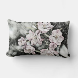 Vintage rosa Blüten auf einem Zweig Lendenkissen