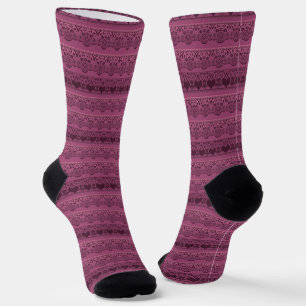 Vintage, rosa, braune Dekoration Socken